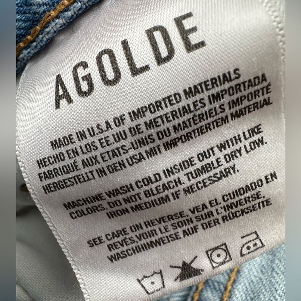 AGOLDE Riley high rise straight crop jeans pants Color Shatter Size 27 ripped‎ - Picture 3 of 6